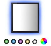 vidaXL Miroir LED de salle de bain Noir brillant 40x8,5x37cm Aggloméré