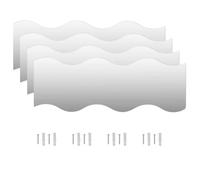 vidaXL Miroir mural 4 pcs 60 x 18,5 cm Ondulé Verre