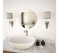 vidaXL Miroir Mural 40 cm Rond Verre Décoration Mur Salle de Séjour Maison