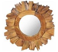 vidaXL Miroir mural Teck 40 cm Rond – Suspendu, décoratif