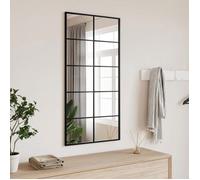 vidaXL Miroir mural 50x100 cm, Noir, Verre avec cadre en fer peint, Rectangle, Montage mural, Miroir maquillage 358649
