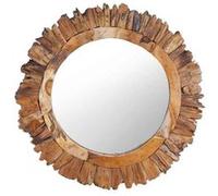 vidaXL Miroir mural 60 cm Teck Rond