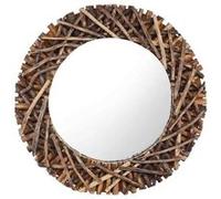 Teck Miroir Mural 60 cm Rond Suspendu Décoratif Salle de Bain Chambre vidaXL