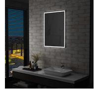 vidaXL Miroir Mural à LED pour Salle de Bains Miroir à Eclairage Miroir à Lumière Economie d'Energie Miroir Carré Maison 144718