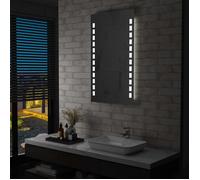 vidaXL Miroir Mural à LED pour Salle de Bains Miroir à Eclairage Miroir à Lumière Economie d'Energie Miroir Carré Maison 144698