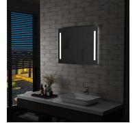 vidaXL Miroir Mural à LED pour Salle de Bains Miroir à Lumière Miroir à Eclairage Economie d'Energie Miroir Carré Intérieur 144706