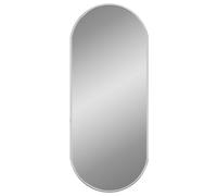 vidaXL Miroir Mural Miroir de Maquillage Coiffeuse Cosmétique Décoration de Salle de Bain Toilette Salon Intérieur Argenté 60x25 cm Ovale