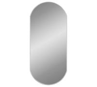 vidaXL Miroir mural de maquillage ovale Argenté 90x40 cm