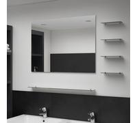 vidaXL Miroir mural avec 5 étagères Argenté 80 x 60 cm