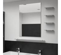 vidaXL Miroir mural avec 5 étagères Argenté 80 x 60 cm