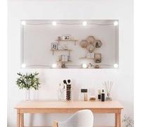 Miroir Mural avec Eclairage LED, Miroir de Maquillage, Miroir Cosmétique, Décoration Chambre à Coucher Salon Salle de Bain, Moderne, Verre