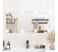 Miroir Mural avec Eclairage LED, Miroir de Maquillage, Miroir Cosmétique, Décoration Chambre à Coucher Salon Salle de Bain, Moderne, Verre