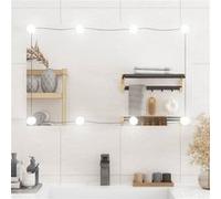 Miroir Mural avec Eclairage LED, Miroir de Maquillage, Miroir Cosmétique, Décoration Chambre à Coucher Salon Salle de Bain, Moderne, Verre