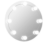 vidaXL Miroir mural avec éclairage LED rond en verre