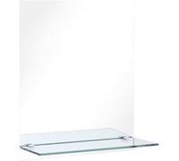 vidaXL Miroir mural avec étagère 20x40 cm Verre trempé Blanc G