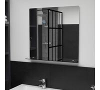vidaXL Miroir mural avec étagère 60x60 cm Verre trempé