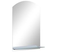 vidaXL Miroir Mural avec Etagère Miroir de Salle de Bain Miroir de Salon Miroir de Chambre à Coucher Intérieur Maison 40x60 cm Verre Trempé