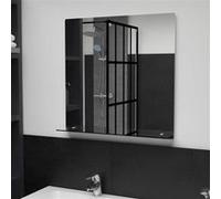 vidaXL Miroir Mural avec Etagère Miroir de Salle de Bain Miroir de Salon Miroir de Chambre à Coucher Intérieur Maison 60x60 cm Verre Trempé