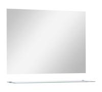 vidaXL Miroir Mural avec Etagère Miroir de Salle de Bain Miroir de Salon Miroir de Chambre à Coucher Intérieur Maison 80x60 cm Verre Trempé