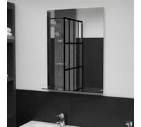 vidaXL Miroir Mural avec Etagère Miroir de Salle de Bain Miroir de Salon Miroir de Chambre à Coucher Intérieur Maison 50x70 cm Verre Trempé Argent G