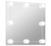 vidaXL Miroir mural avec lampes LED Carré Verre