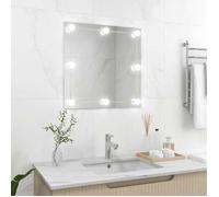 vidaXL Miroir mural Carré en verre avec lampes LED Argent