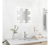 Miroir mural avec lampes LED, Carré Verre