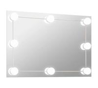 vidaXL Miroir Mural avec Lampes LED Rectangulaire Miroir de Dressing Miroir de Maquillage Chambre à Coucher Salle de Bain Maison Intérieur Verre