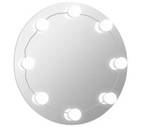 Miroir Mural sans Cadre avec Lampes LED Rond Verre Dressing Maquillage vidaXL