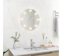 vidaXL Miroir mural avec lampes LED Rond Verre