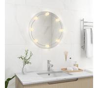 Vidaxl Miroir Mural Avec Lampes Led Rond Verre Blanc