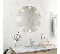 vidaXL Miroir mural avec lampes LED Rond Verre