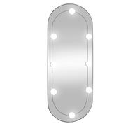 vidaXL Miroir mural avec lumières LED 30x70 cm verre ovale