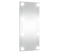 vidaXL Miroir Mural avec Eclairage LED, Miroir de Maquillage, Miroir Cosmétique, Décoration Chambre à Coucher Salon Salle de Bain, Moderne, Verre Rectangulaire