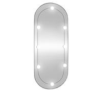 vidaXL Miroir mural avec lumières LED 45x100 cm verre ovale