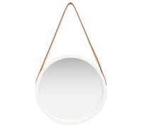 vidaXL Miroir mural avec sangle 40 cm Blanc