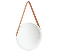vidaXL Miroir mural avec sangle 40 cm Blanc 320360