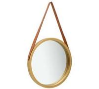 vidaXL Miroir mural avec sangle 40 cm Doré