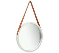 vidaXL Miroir mural avec sangle 50 cm Argenté