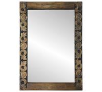 vidaXL Miroir mural Brun Noyé 70 x 50 cm Bois d'ingénierie et verre