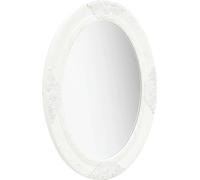vidaXL Miroir mural de style baroque 50 x 70 cm Blanc