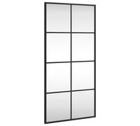 vidaXL Miroir Mural, Décoration de Chambre avec Film Anti Éclatement au Dos, Miroir Suspendu Couloir Salle de Bain, Noir Rectangulaire Fer