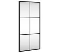 vidaXL Miroir Mural, Décoration de Chambre avec Film Anti Éclatement au Dos, Miroir Suspendu Couloir Salle de Bain, Noir Rectangulaire Fer