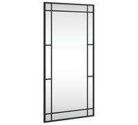 vidaXL Miroir Mural, Décoration de Chambre avec Film Anti Éclatement au Dos, Miroir Suspendu Couloir Salle de Bain, Noir Rectangulaire Fer
