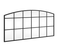 vidaXL Miroir mural Arche en fer 80x40 cm – Film anti-éclatement au dos, suspendu – Noir