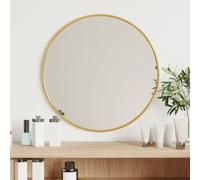 vidaXL Mural Miroir de Maquillage Coiffeuse Cosmétique Décoration de Chambre à Coucher Salle de Bain Salon Intérieur Doré Ø 348180