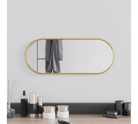 vidaXL Miroir Mural Miroir de Maquillage Coiffeuse Cosmétique Décoration de Salle de Bain Toilette Salon Intérieur Doré 50x20 cm Ovale