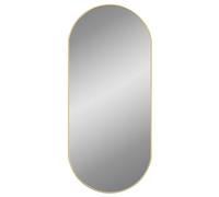 vidaXL Miroir Mural Miroir de Maquillage Coiffeuse Cosmétique Décoration de Salle de Bain Toilette Salon Intérieur Doré 100x45 cm Ovale