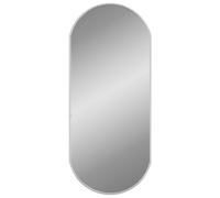 vidaXL Miroir Mural Miroir de Maquillage Coiffeuse Cosmétique Décoration de Salle de Bain Toilette Salon Intérieur Argenté 70x30 cm Ovale