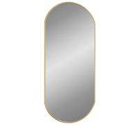 vidaXL Miroir Mural Miroir de Maquillage Coiffeuse Cosmétique Décoration de Salle de Bain Toilette Salon Intérieur Doré 70x30 cm Ovale